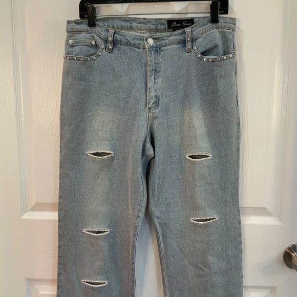 LANA ERICA RHINESTONE CUT OUT JEANS SIZE 10 - Picture 3 of 13